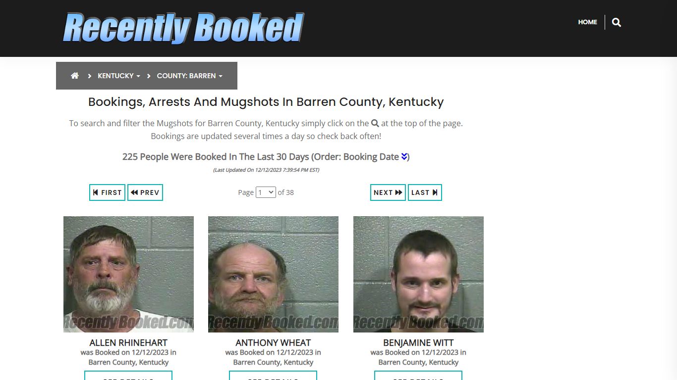 Recent bookings, Arrests, Mugshots in Barren County, Kentucky